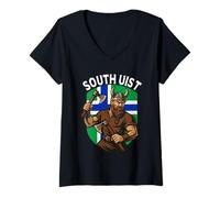 Womens South Uist Viking Norse Roots Scottish Isles Design V-Neck T-Shirt