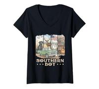Womens Southern Boy - Lab Hunting Labrador Hunting Dog V-Neck T-Shirt