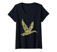 Womens Southern Duck Camo Tee Patriotic Hunter Gifts for Men V-Neck T-Shirt