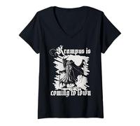 Womens Southern German Tradition Krampus - Embodiment of Horror V-Neck T-Shirt