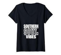 Womens Southern Soul Vibes V-Neck T-Shirt