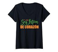 Women's Soy Latina De Corazon V-Neck T-Shirt