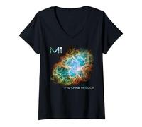 Womens Space Astronomy M1 The Crab Nebula Messier Astronomers V-Neck T-Shirt