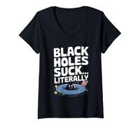 Women's Space Enthusiast Cosmic Exploration and Outer Space Wonders V-Neck T-Shirt