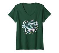 Women's Space Summer Camp Team STEM Adventure Crew Kids Coding Tech V-Neck T-Shirt
