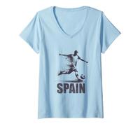Women's Spain Celebration National Spanish Support V-Neck T-Shirt