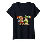 Women's Spain Ireland Flag Spanish Irish Roots Spanish Irish V-Neck T-Shirt