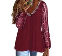 Womens Sparkly Sequin Tops Crew Neck Sequins Tops Cap Sleeves Sparkle Vest Elegant Twist Front Shimmer Glitter Top Party Club Blouses Shimmer Wedding Going Out Prom Cocktail(A1 Wine,XXXXL)