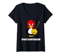 Women's Spartan Penguin Gladiator Water Bird Spartiat Warrior Tshirt V-Neck T-Shirt