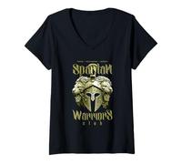 Womens Spartan Warriors Club | Gladiator Stoic Workout Fitness Gym V-Neck T-Shirt