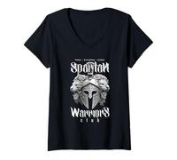 Womens Spartan Warriors Club | Workout Gladiator Stoic Fitness Gym V-Neck T-Shirt