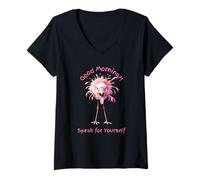 Women's Speak for Yourself Angry Flamingo Humor V-Neck T-Shirt