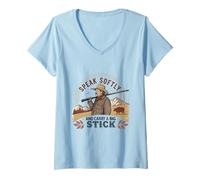 Womens Speak Softly and Carry a Big Stick Quote President Roosevelt V-Neck T-Shirt