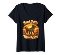 Women's Speak Softly and Walk A Big Dog V-Neck T-Shirt