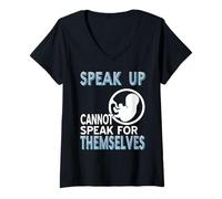 Womens Speak Up Support Life Fetal Rights Advocacy V-Neck T-Shirt