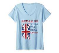 Womens Speak Up - While It's Still Legal: Free Speech UK V-Neck T-Shirt