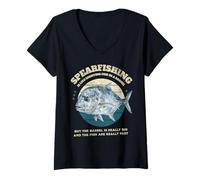 Women's Spearfishing Like Shooting Fish in A Barrel Funny Hawaii V-Neck T-Shirt
