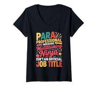 Women's Special Education para Paraprofessional Hero Daily V-Neck T-Shirt