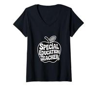 Women's Special Education Teacher Apple Classroom Pride V-Neck T-Shirt