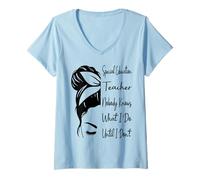 Womens Special Education Teacher Nobody Knows What I Do Funny V-Neck T-Shirt
