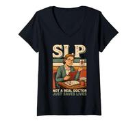 Women's Speech-Language Pathology Not A Real Doctor V-Neck T-Shirt