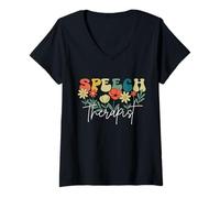 Women's Speech Therapist Speech Language Pathologist SLP V-Neck T-Shirt
