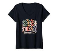 Women's Speech Therapist Your Words Matter SLP Appreciation V-Neck T-Shirt