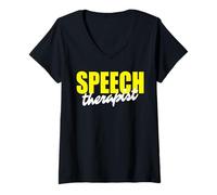 Womens Speech Therapy Pathology Language SLP Speech Therapist V-Neck T-Shirt