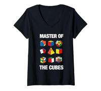 Womens Speed Cube Puzzle Cubing Master Of The Cubes V-Neck T-Shirt