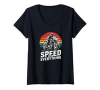 Women's Speed Over Everything Motorcycle Racing Rider V-Neck T-Shirt