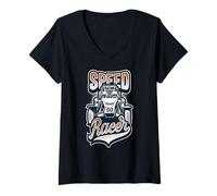 Women's Speed Racer Off Road Buggy Desert Racing 50 V-Neck T-Shirt