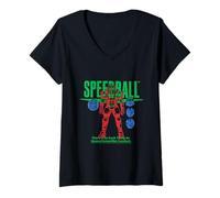 Womens Speedball 2 Brutal Deluxe Retro No Unsportsmanlike Conduct V-Neck T-Shirt