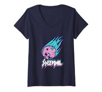 Womens Speedball Retro Video Game Futuristic Handball Sport V-Neck T-Shirt