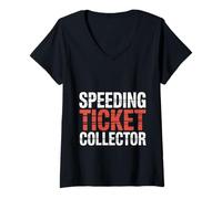 Womens Speeding Ticket Collector Driver Highway Fast Humor - V-Neck T-Shirt