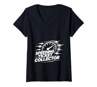 Womens Speeding Ticket Collector Driver Highway Fast Humor - V-Neck T-Shirt