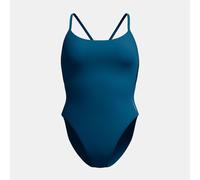 Women's Speedo 1 Piece Colourblock Racer Swimming Costume in Green