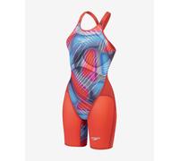 Women's Speedo Fastskin LZR Pure Valor 2.0 Openback Swimsuit Red Blue - 30