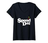 Women's Spend Dat, Spend Dat, Where All My Scammin, Pop Tags, $$$ V-Neck T-Shirt