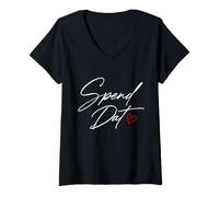 Women's Spend Dat, Spend Dat, Where All My Scammin, Pop Tags, $$$ V-Neck T-Shirt