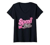 Women's Spend Dat, Spend Dat, Where All My Scammin, Pop Tags, $$$ V-Neck T-Shirt