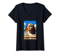 Womens Sphinx of Egypt V-Neck T-Shirt