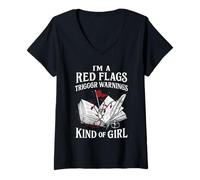 Womens Spicy Book Reader Morally Gray Dark Romance Bookish V-Neck T-Shirt