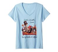 Womens Spicy Books Coffee Smutty Book Lovers Smut Love Smutt Books V-Neck T-Shirt