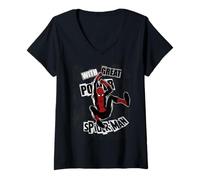 Women's Spider-Man with Great Power V-Neck T-Shirt