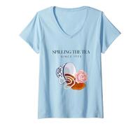 Women's Spilling The Tea Since 1773 Historical V-Neck T-Shirt