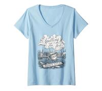 Women's Spilling The Tea Since 1773 Men Women V-Neck T-Shirt
