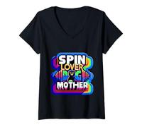Womens Spin Lover Dog Mother Fitness Fur Exercise Pet |- V-Neck T-Shirt