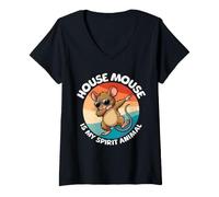 Women's Spirit Animal House Mouse V-Neck T-Shirt