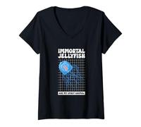 Womens Spirit Animal Immortal Jellyfish V-Neck T-Shirt