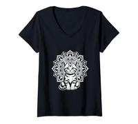 Womens Spiritual Living Energy Healer Reiki Meditation Cat V-Neck T-Shirt